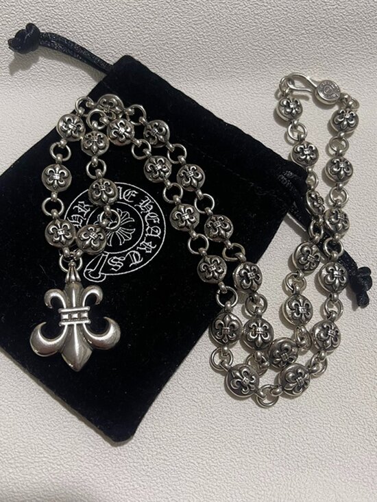 Chrome Hearts Other - Chrome Hearts BS Fleur Charm Ball Chain Necklace Sterling Silver